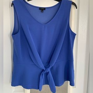 Talbots sleeveless top NWOT. Pretty royal blue with smart tie at waist.